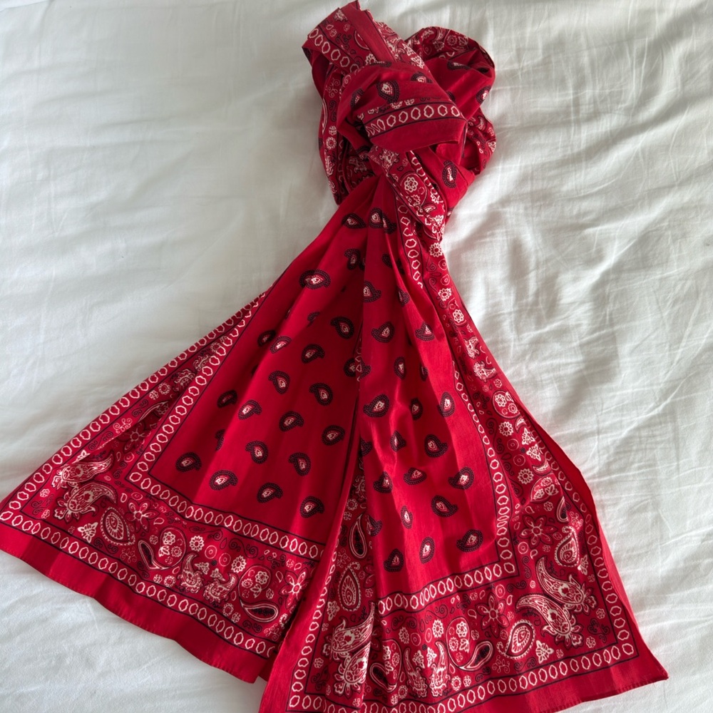 Jcrew Red Paisley Bandana Scarf